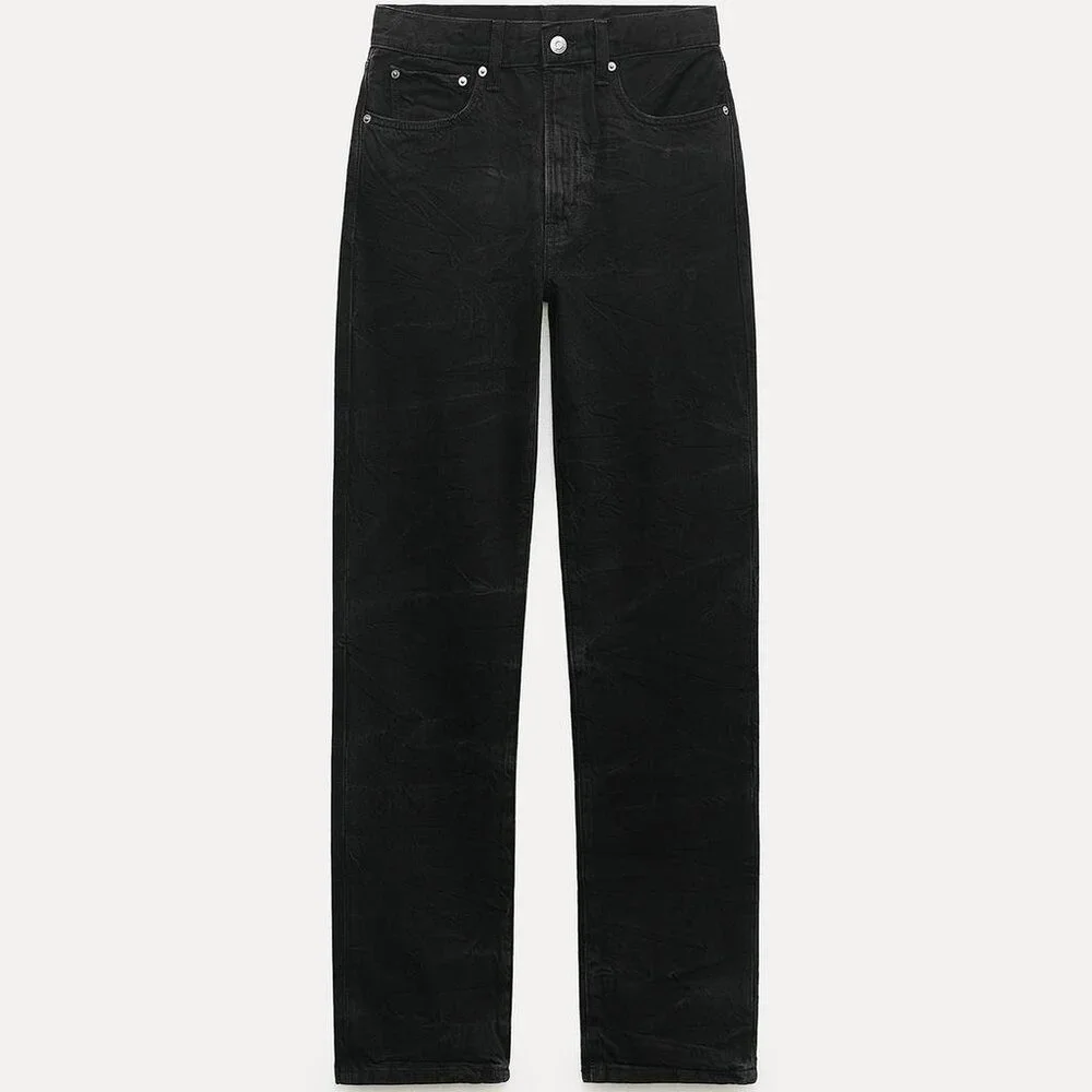 Zara ZW Collection Relaxed Mid Rise Jeans